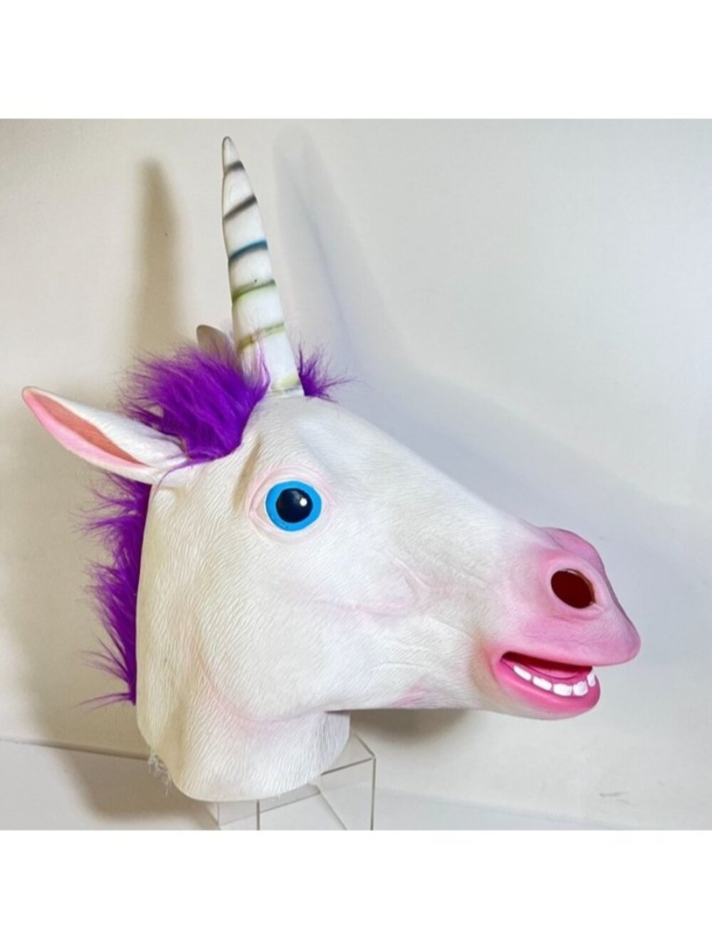 Unicorn Head Mask Latex Animal Mask Cosplay Full Face Mask